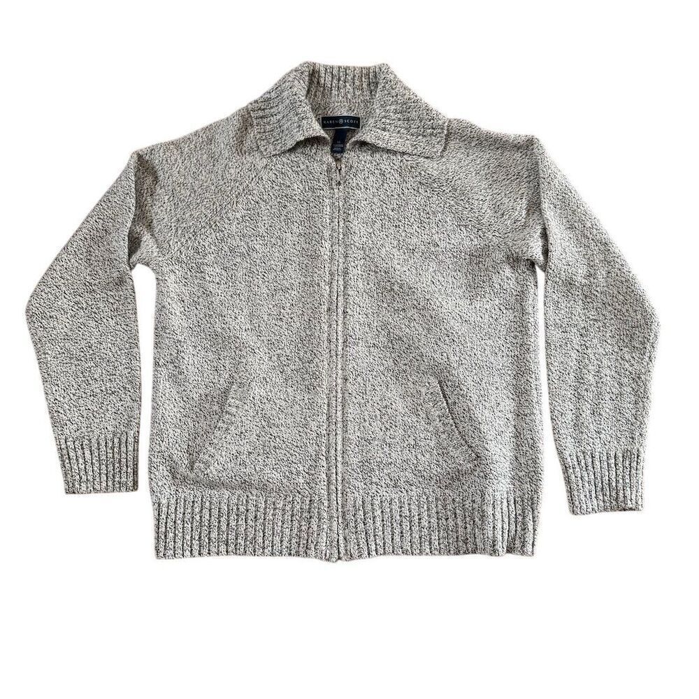 Karen Scott Women's Gray Collared Cardigan Sweater Full Zip Size XL